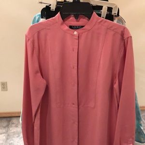 LAUREN Pink tunic style shirt